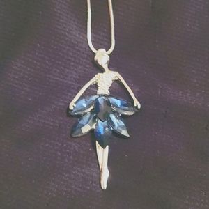 Silver w/ gemstone ballerina necklace